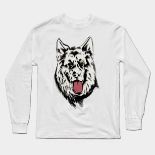 A German Shepherd head  Sketch Long Sleeve T-Shirt